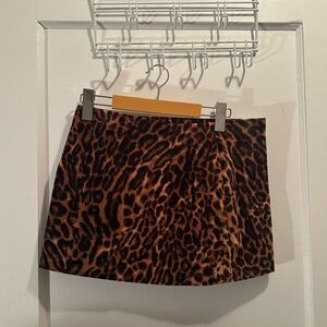 Zara Brown Leopard Mini Skirt
